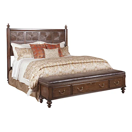 Grand Cay Queen Bed with Storage Bench Footboard